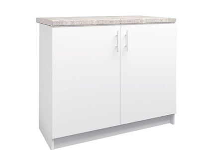JD Greta Kitchen Sink Unit Fixed Height 1000mm Cabinet – White Matt With Worktop