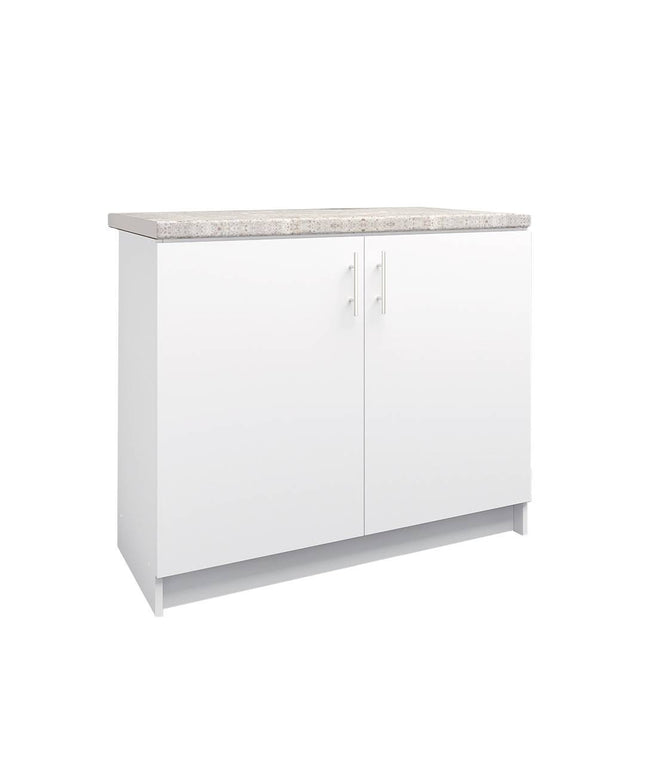 JD Greta Kitchen Sink Unit Fixed Height 1000mm Cabinet – White Matt With Worktop