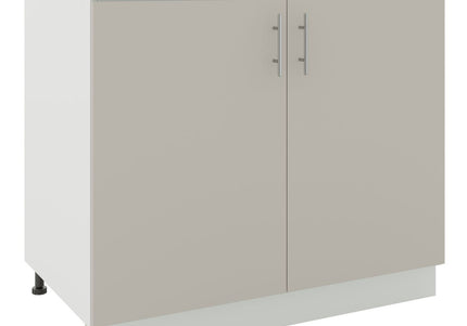 JD Greta Kitchen Adjustable 1000mm Base Cabinet - Cashmere Matt with Worktop