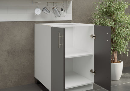 JD Greta Adjustable Legs Kitchen Base Unit 600mm - Dark Grey Matt