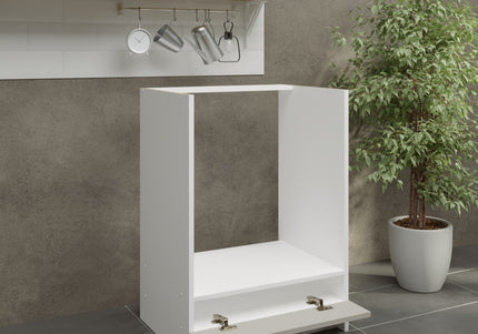 JD Greta Kitchen Fixed Height 600mm Oven Base Cabinet - Cashmere Matt
