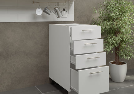 JD Greta Adjustable Legs Kitchen Drawer Unit 400mm - White Matt