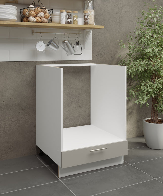 JD Greta Kitchen Adjustable 600mm Oven Base Cabinet - Cashmere Matt