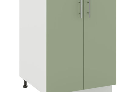 JD Greta Kitchen Adjustable 600mm Base Cabinet - Sage Green Matt with Worktop