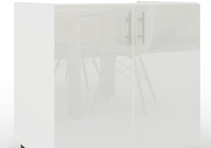 JD Greta Adjustable Legs Kitchen Sink Unit 800mm  - White Gloss