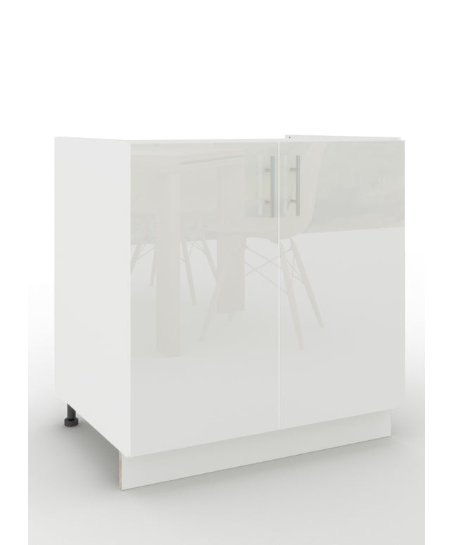 JD Greta Adjustable Legs Kitchen Sink Unit 800mm  - White Gloss
