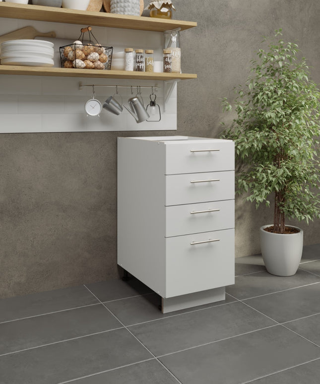 JD Greta Adjustable Legs Kitchen Drawer Unit 400mm - White Matt