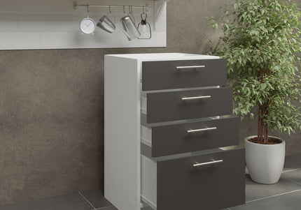 JD Greta NOT Adjustable Kitchen Drawer Unit 500mm - Dark Grey Matt