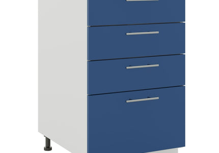 JD Greta Kitchen Adjustable 500mm Drawer Cabinet - Navy Matt with Worktop