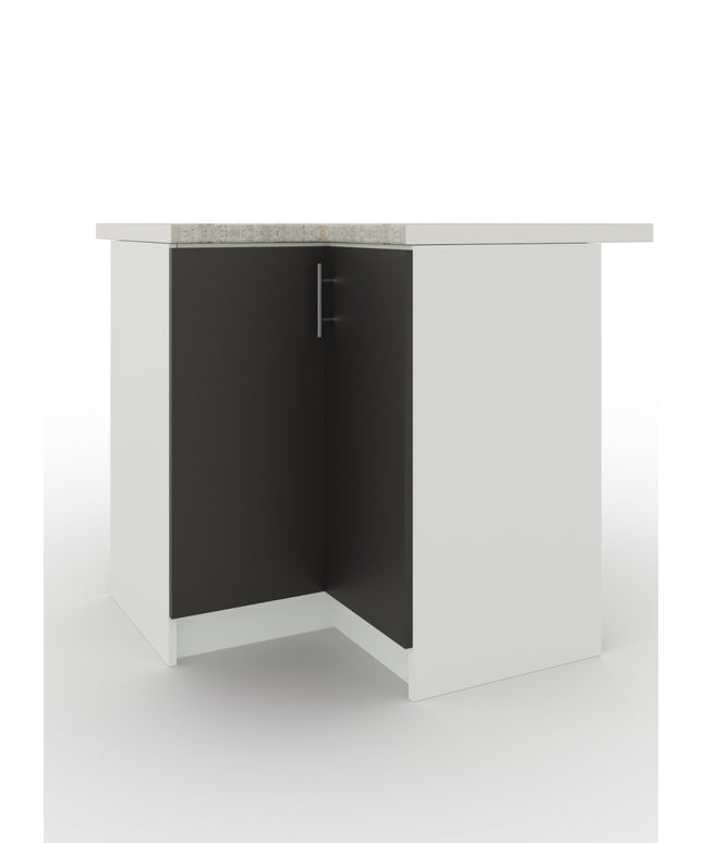 JD Greta NOT Adjustable Kitchen Base Corner Unit - Dark Grey Matt With Worktop