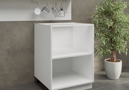 JD Greta Adjustable Legs Kitchen Base Unit 600mm - White Matt (No door)
