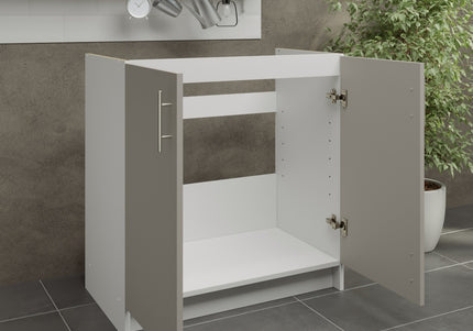 JD Greta Kitchen Fixed Height 800mm Sink Base Cabinet - Cashmere Matt