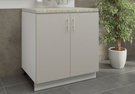 JD Greta Kitchen Adjustable 800mm Base Cabinet - Cashmere Matt with Worktop