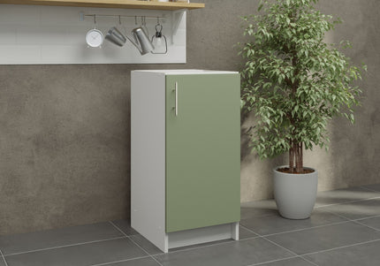JD Greta Fixed Height Kitchen Base Unit 400mm - Sage Green Matt