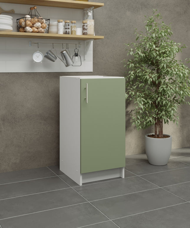 JD Greta Fixed Height Kitchen Base Unit 400mm - Sage Green Matt