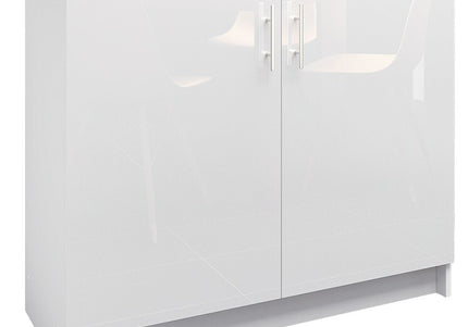 JD Greta NOT Adjustable Kitchen Base Unit 1000mm - White Gloss (With Worktop)