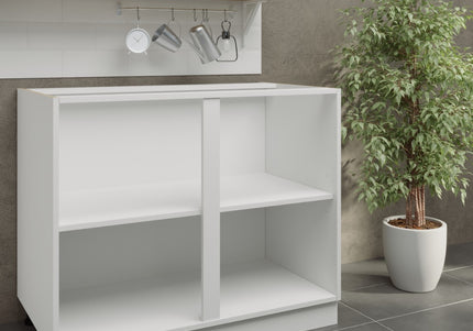 JD Greta Adjustable Legs Kitchen Base Unit 1000mm - White Matt (No door)