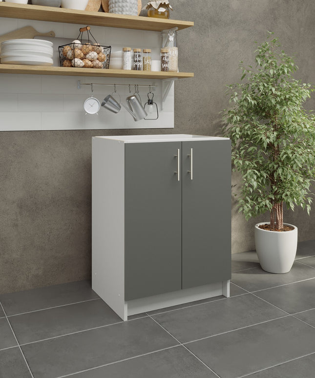 JD Greta NOT Adjustable Kitchen Base Unit 600mm - Grey Matt