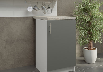 JD Greta NOT Adjustable Kitchen Base Unit 500mm - Grey Matt (With Worktop)
