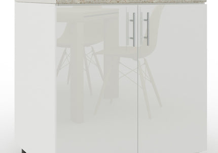 JD Greta Adjustable Kitchen Base Unit 800mm - White Gloss (With Worktop)