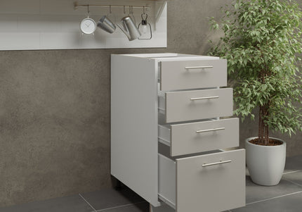 JD Greta Kitchen Adjustable 400mm Base Drawer Cabinet - Cashmere Matt