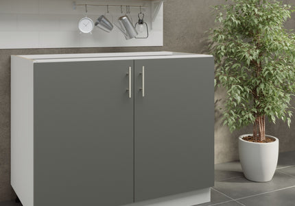 JD Greta Adjustable Legs Kitchen Base Unit 1000mm - Grey Matt