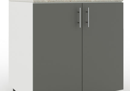 JD Greta Adjustable Kitchen Base Unit 800mm - Grey Matt (With Worktop)