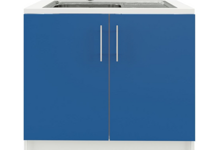 JD Greta 1000mm Utility Room Sink Unit With Tap Kitchen Base Cabinet - Navy Matt