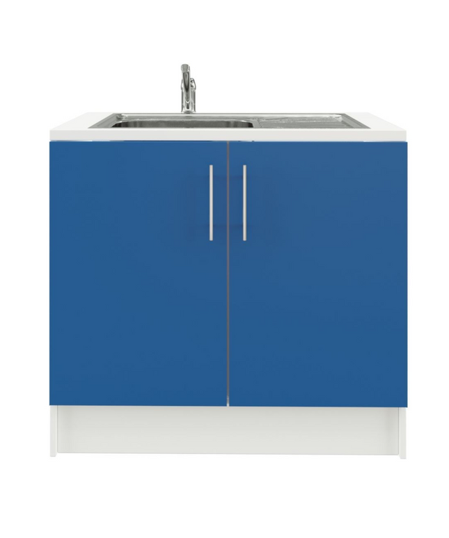 JD Greta 1000mm Utility Room Sink Unit With Tap Kitchen Base Cabinet - Navy Matt