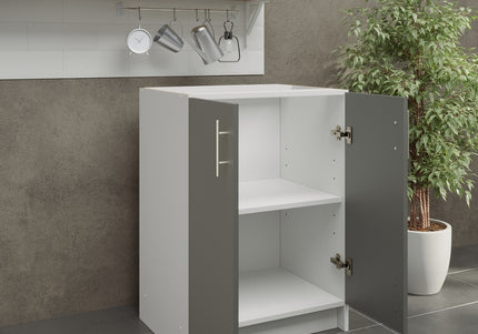 JD Greta NOT Adjustable Kitchen Base Unit 600mm - Grey Matt