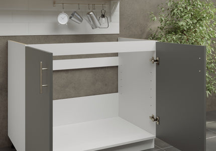 JD Greta Adjustable Legs Kitchen Sink Unit 1000mm  - Grey Matt