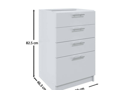 JD Greta Kitchen Fixed Height 500mm Base Drawer Cabinet - Cashmere Matt