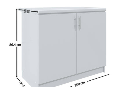 JD Greta Kitchen Sink Unit Fixed Height 1000mm Cabinet – White Matt With Worktop