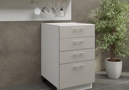 JD Greta Kitchen Adjustable 500mm Base Drawer Cabinet - Cashmere Matt