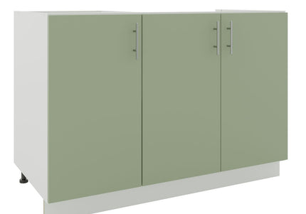 JD Greta Kitchen Adjustable 1200mm Sink Base Cabinet - Sage Green Matt