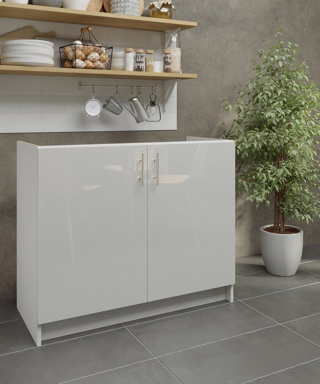 JD Greta NOT Adjustable Kitchen Sink Unit 1000mm  - White Gloss