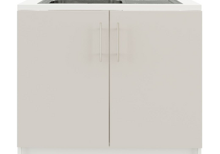 JD Greta 1000mm Utility Sink Unit With Tap Kitchen Base Cabinet - Cashmere Matt