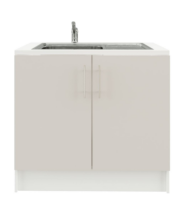 JD Greta 1000mm Utility Sink Unit With Tap Kitchen Base Cabinet - Cashmere Matt