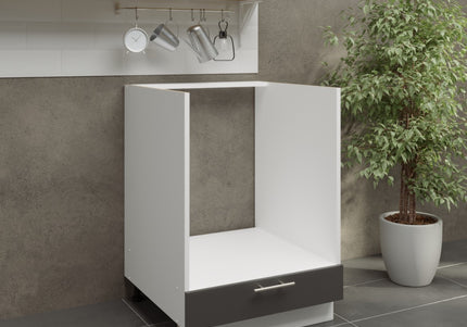 JD Greta Adjustable Legs Kitchen Oven Unit 600mm - Dark Grey Matt