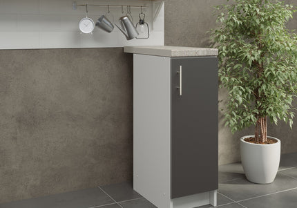 JD Greta NOT Adjustable Kitchen Base Unit 300mm - Dark Grey Matt (With Worktop)
