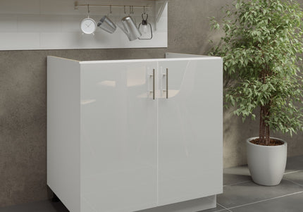 JD Greta Adjustable Legs Kitchen Sink Unit 800mm  - White Gloss
