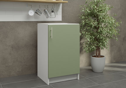 JD Greta Fixed Height Kitchen Base Unit 500mm - Sage Green Matt