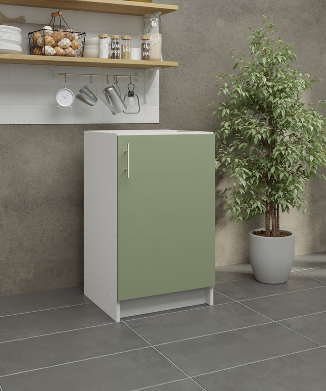 JD Greta Fixed Height Kitchen Base Unit 500mm - Sage Green Matt