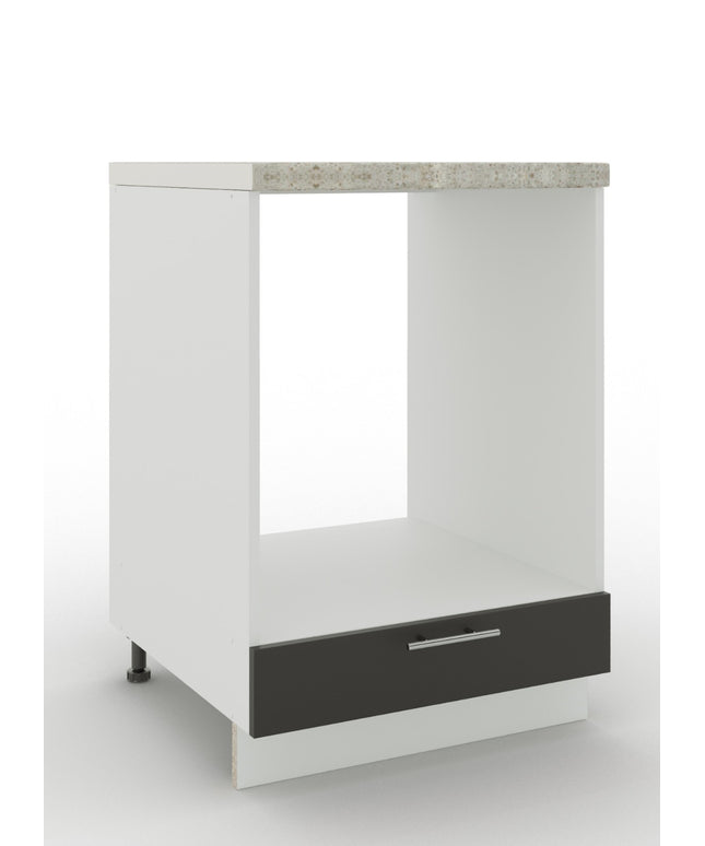 JD Greta Adjustable Legs Kitchen Oven Unit 600mm - Dark Grey Matt (With Worktop)