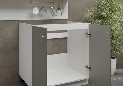 JD Greta Adjustable Legs Kitchen Sink Unit 800mm  - Grey Matt