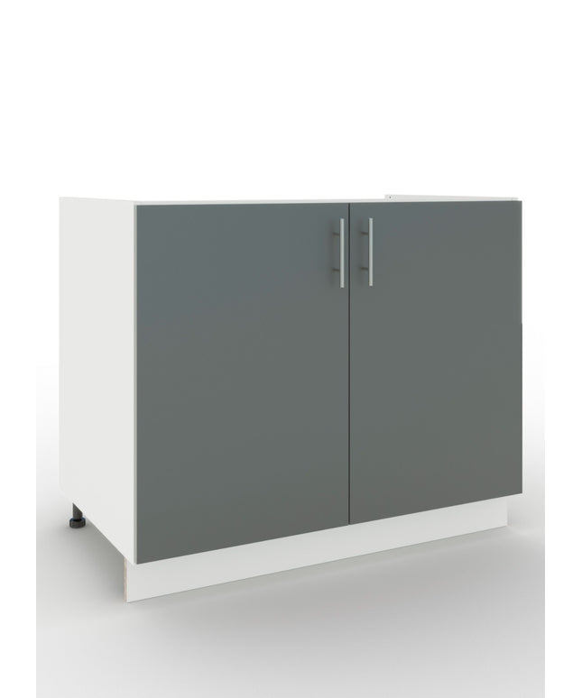 JD Greta Adjustable Legs Kitchen Sink Unit 1000mm  - Grey Matt