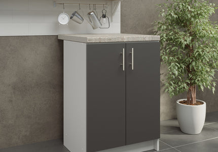 JD Greta NOT Adjustable Kitchen Base Unit 600mm -Dark Grey Matt (With Worktop)