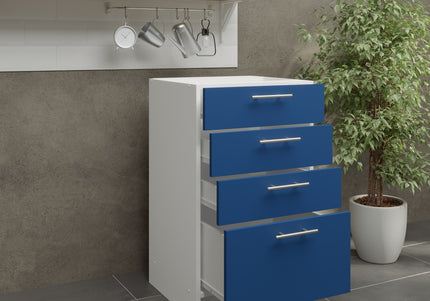 JD Greta Kitchen Fixed Height 500mm Base Drawer Cabinet - Navy Matt