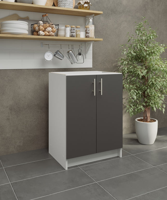 JD Greta NOT Adjustable Kitchen Base Unit 600mm - Dark Grey Matt