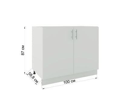 JD Greta Kitchen Adjustable 1000mm Sink Base Cabinet - Cashmere Matt